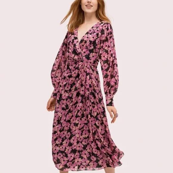 NWT Kate Spade Wallflower Silk Midi Dress - Picture 1 of 10